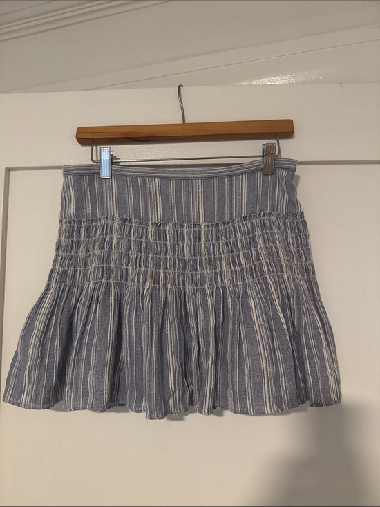 LoveShackFancy Dresses & Skirts - LoveShackFancy Blue and White Striped Smocked Mini Skirt